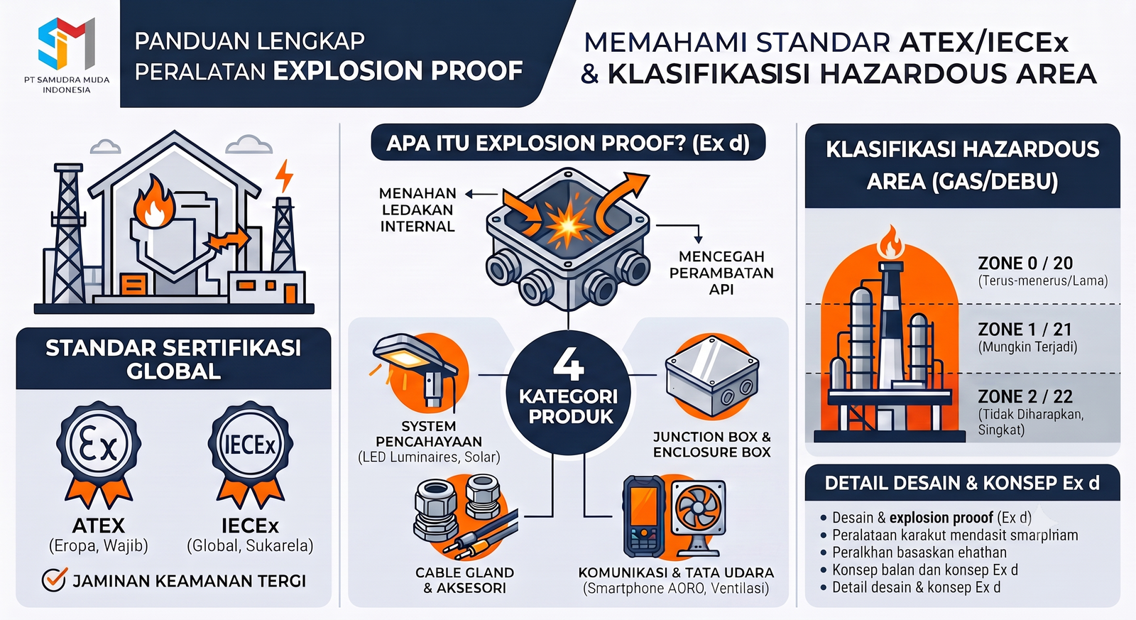 Panduan Lengkap Peralatan Explosion Proof: Memahami Standar ATEX/IECEx dan Klasifikasi Hazardous Area